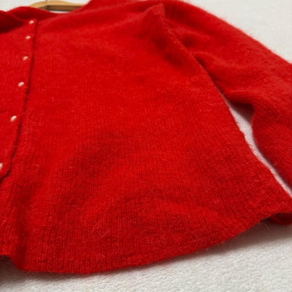 Sezane sz M Gaspard Cardigan Sweater Kid Mohair Alpaca Fuzzy Knit - Picture 7 of 9